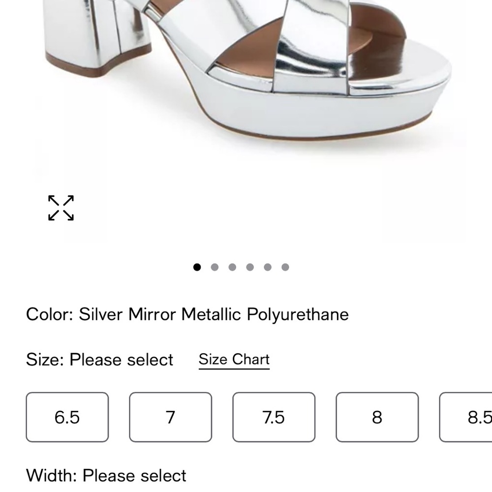 AEROSOLES Silver Mirror Platform Sandals